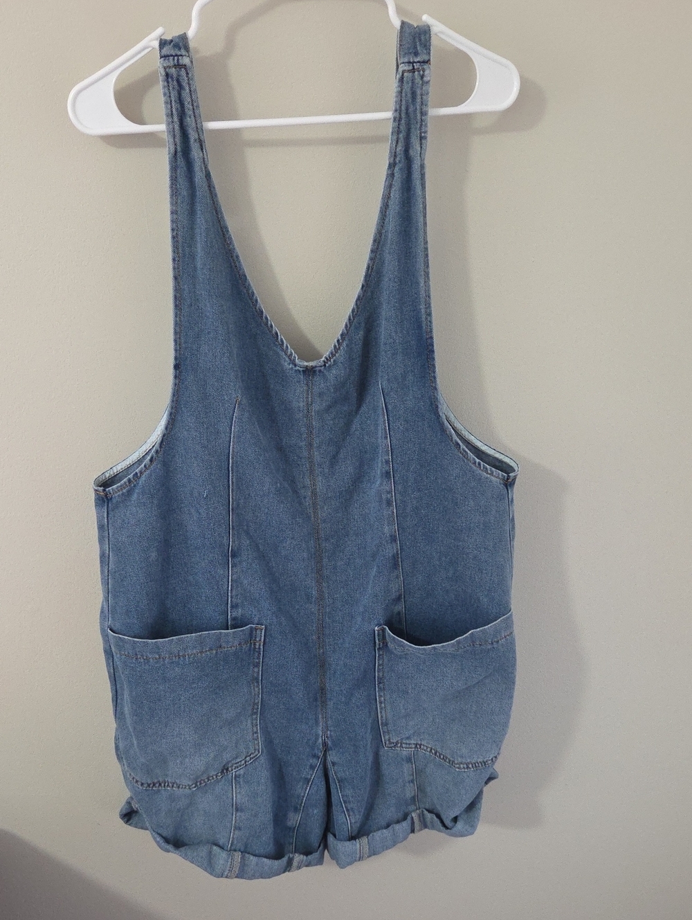 Denim Pocket Romper - Blue